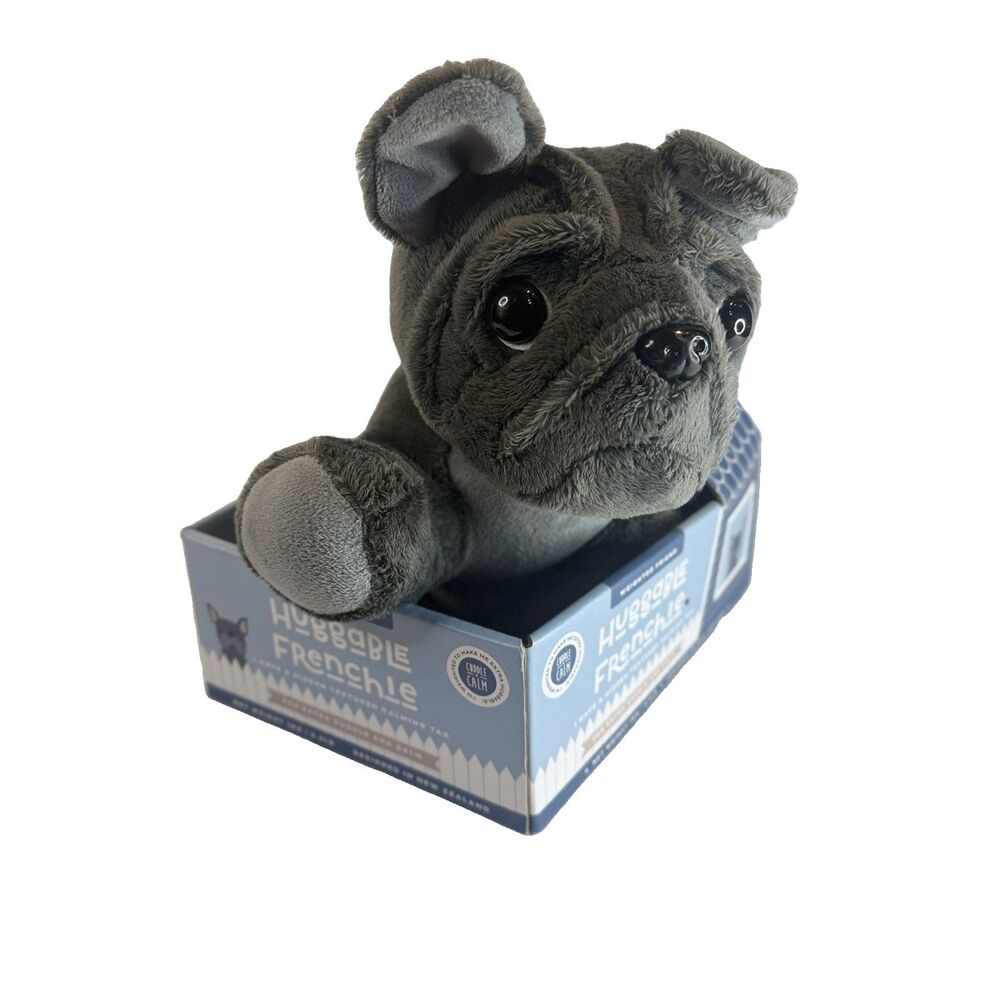 New Cuddle & Calm Weighted  Huggable Grey Frenchie Soothing Calming Puppy New